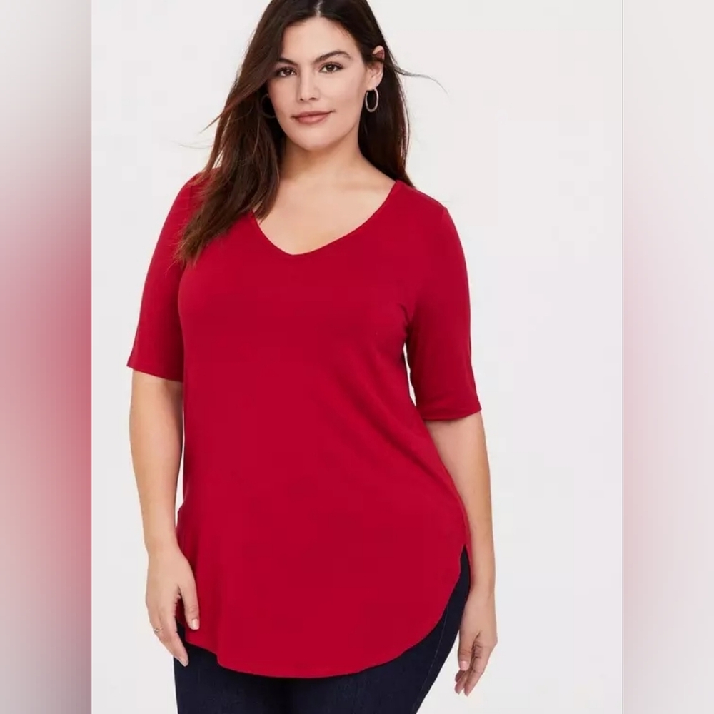 NWT Torrid Super Soft Red Favorite Tunic Tee